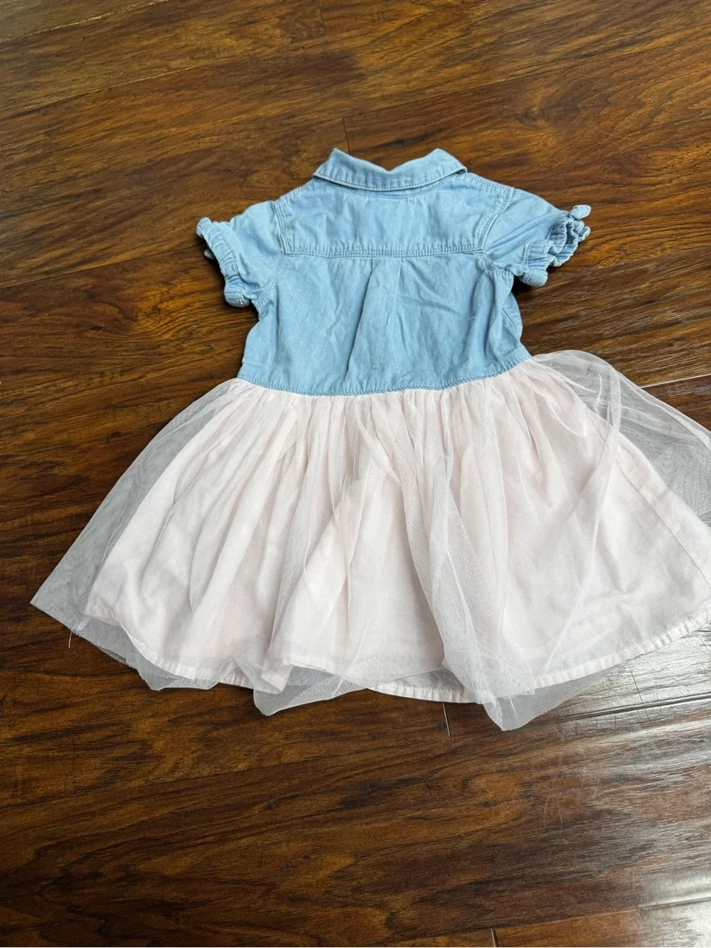 OshKosh B'gosh Light Blue Chambray Top with Pale Pink Tulle Skirt